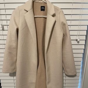 Cream Long Zara Coat